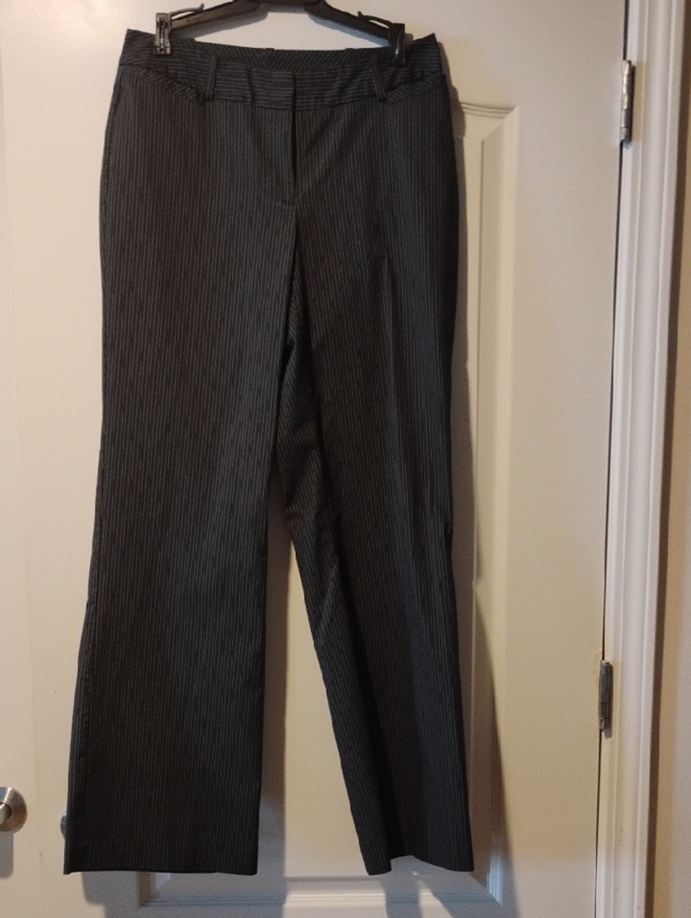 Worthington Black Pinstripe Boot-Cut Dress Pants